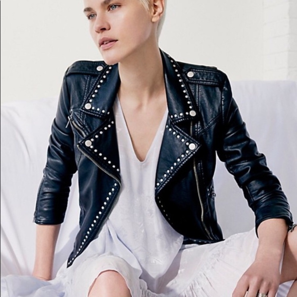 Free People vegan leather jacket
